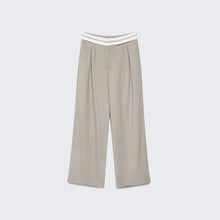 Load image into Gallery viewer, Straight Trousers With Turn-Down Waist Detail