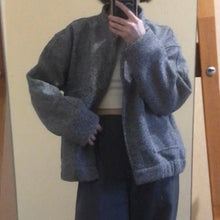 Load image into Gallery viewer, Oversized Woolen Bomber Jacket