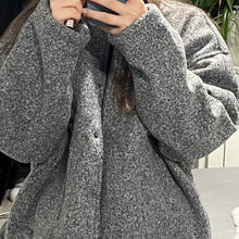 Load image into Gallery viewer, Oversized Woolen Bomber Jacket