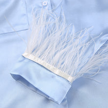 Load image into Gallery viewer, Feather Cuff Two Piece PJ Set