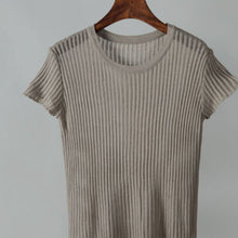 Load image into Gallery viewer, Short Sleeve Ribbed Mesh Top
