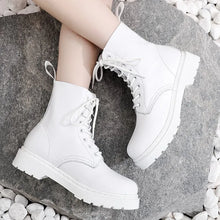 Load image into Gallery viewer, Leather Lace Up Ankle Boots