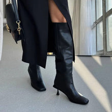 Load image into Gallery viewer, Genuine Leather Slip On Knee Boots