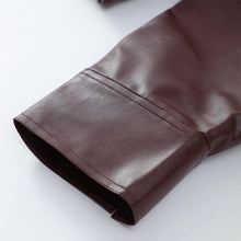 Load image into Gallery viewer, Faux Leather Jacket in Wine Red