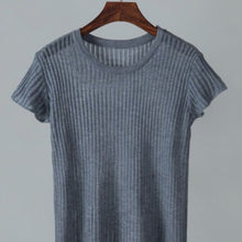Load image into Gallery viewer, Short Sleeve Ribbed Mesh Top
