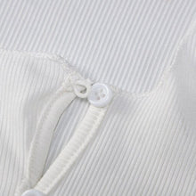 Load image into Gallery viewer, Asymmetric Knitted Button Up Crop Top