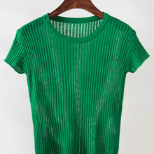 Load image into Gallery viewer, Short Sleeve Ribbed Mesh Top