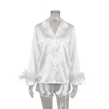 Load image into Gallery viewer, Feather Cuff Two Piece PJ Set