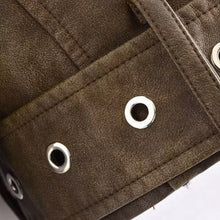 Load image into Gallery viewer, Oversized Faux Leather Crop Biker Jacket