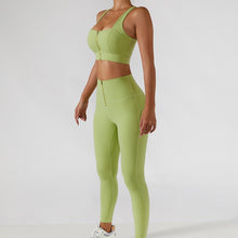 Load image into Gallery viewer, Two Piece Front Zipper Yoga Set