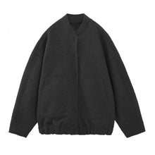 Load image into Gallery viewer, Oversized Woolen Bomber Jacket