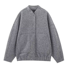 Load image into Gallery viewer, Oversized Woolen Bomber Jacket