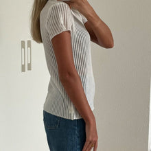 Load image into Gallery viewer, Short Sleeve Ribbed Mesh Top