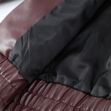 Load image into Gallery viewer, Faux Leather Jacket in Wine Red