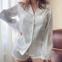 Load image into Gallery viewer, Feather Cuff Two Piece PJ Set
