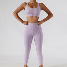 Load image into Gallery viewer, Two Piece Front Zipper Yoga Set