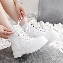 Load image into Gallery viewer, Leather Lace Up Ankle Boots