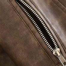 Load image into Gallery viewer, Oversized Faux Leather Crop Biker Jacket
