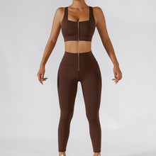 Load image into Gallery viewer, Two Piece Front Zipper Yoga Set