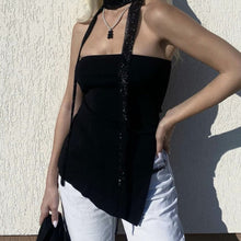 Load image into Gallery viewer, Ribbed Knit Split Hem Bandeau Top