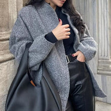 Load image into Gallery viewer, Oversized Woolen Jacket