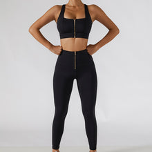 Load image into Gallery viewer, Two Piece Front Zipper Yoga Set