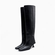 Load image into Gallery viewer, Genuine Leather Slip On Knee Boots