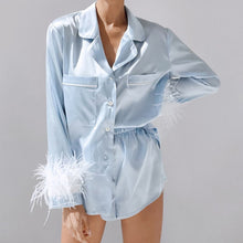 Load image into Gallery viewer, Feather Cuff Two Piece PJ Set
