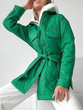 Load image into Gallery viewer, Quilted Belted Parka Jacket