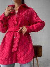 Load image into Gallery viewer, Quilted Belted Parka Jacket