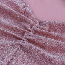 Load image into Gallery viewer, Glitter Lace Up Open Back High Split Maxi Bodycon Dress