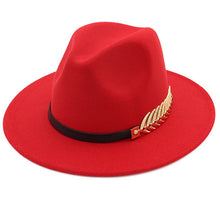 Load image into Gallery viewer, Gold Deatail Fedora Hat
