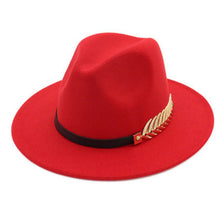 Load image into Gallery viewer, Gold Deatail Fedora Hat