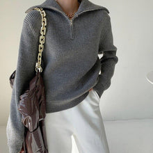 Load image into Gallery viewer, Knitted Zip Front Sweater