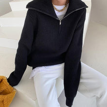 Load image into Gallery viewer, Knitted Zip Front Sweater