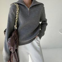 Load image into Gallery viewer, Knitted Zip Front Sweater
