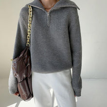 Load image into Gallery viewer, Knitted Zip Front Sweater