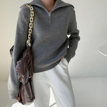 Load image into Gallery viewer, Knitted Zip Front Sweater