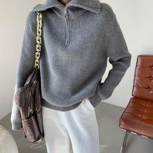 Load image into Gallery viewer, Knitted Zip Front Sweater