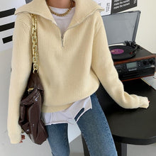Load image into Gallery viewer, Knitted Zip Front Sweater