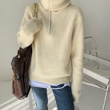 Load image into Gallery viewer, Knitted Zip Front Sweater