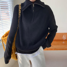 Load image into Gallery viewer, Knitted Zip Front Sweater