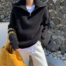Load image into Gallery viewer, Knitted Zip Front Sweater