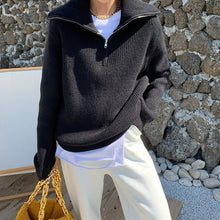 Load image into Gallery viewer, Knitted Zip Front Sweater