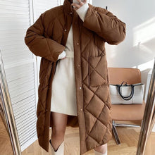 Load image into Gallery viewer, Quilted Cotton-padded Midi Puffer Coat