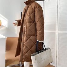 Load image into Gallery viewer, Quilted Cotton-padded Midi Puffer Coat