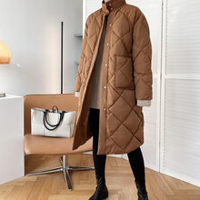Load image into Gallery viewer, Quilted Cotton-padded Midi Puffer Coat