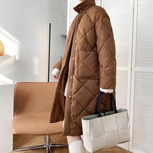 Load image into Gallery viewer, Quilted Cotton-padded Midi Puffer Coat