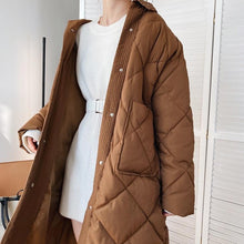 Load image into Gallery viewer, Quilted Cotton-padded Midi Puffer Coat