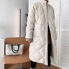 Load image into Gallery viewer, Quilted Cotton-padded Midi Puffer Coat